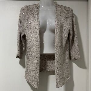 NIC+ZOE Beige Sequined Cardigan